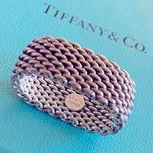 Tiffany & Co. Authentic mesh ring size 8